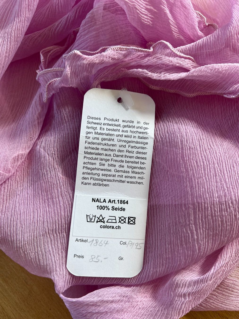 Colora Foulards, Tücher & Schals: Colora Schal, 100% Seide, Rosa/Helllila, NEU – Neu (gemäss Beschreibung) aus Worb von farben20zauber 1