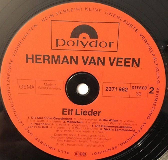 Schallplatten: Herman van Veen – Elf Lieder (LP) – Gebraucht aus Grüningen von azulvinyl 3