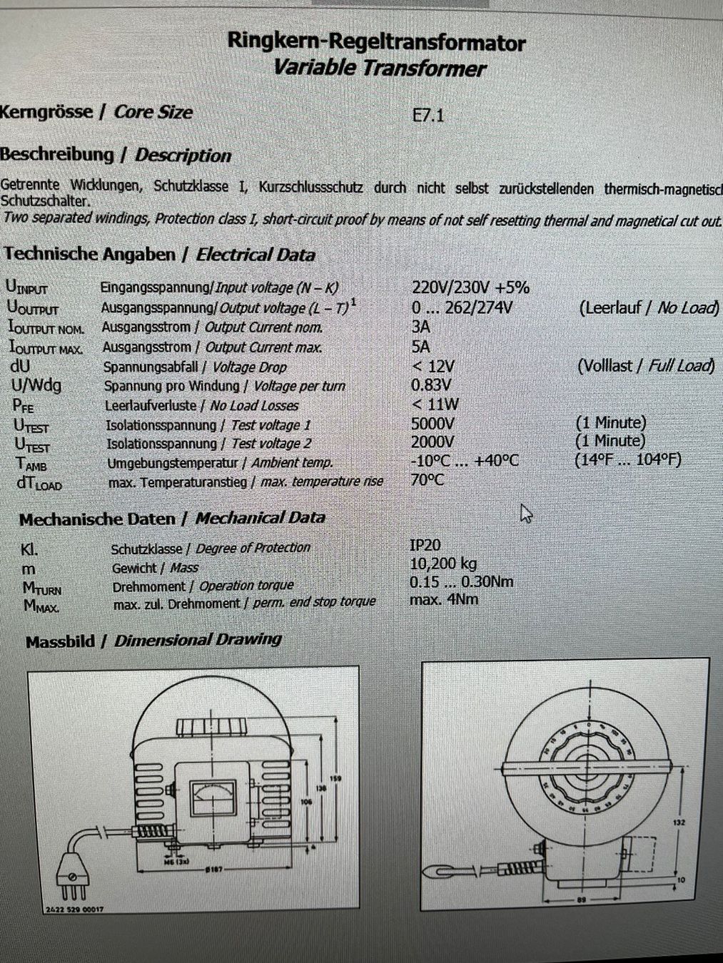 Philips Alimentation électrique: Trenntransformator 0 ... 260 Volt Philips "Variac" – D'occasion à Biel/Bienne par Daenu21 5