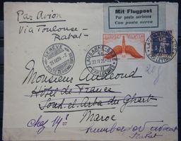 CH - Flugpost - Flugpostbrief nach Marokko