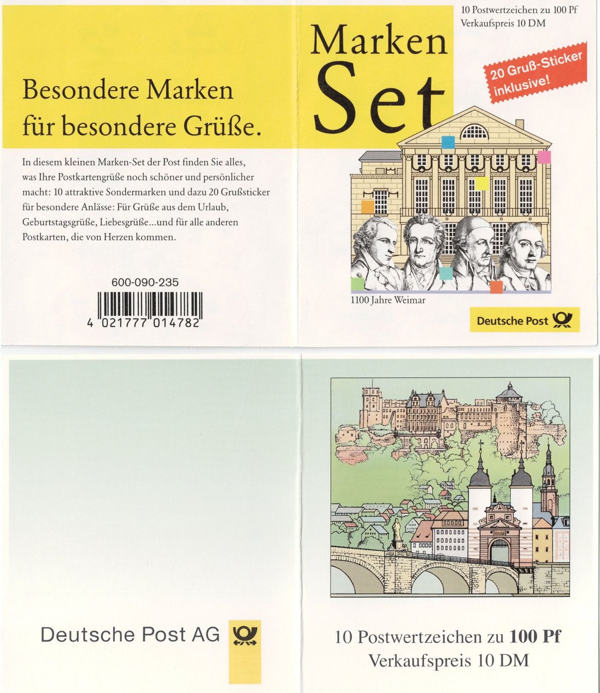 Tutti i francobolli: 2xBRD Markenheft 1996/1999, Heidelberg /Weimar ** postfrisch – Nuovo (secondo la descrizione) da Kriens venduto da goofy46