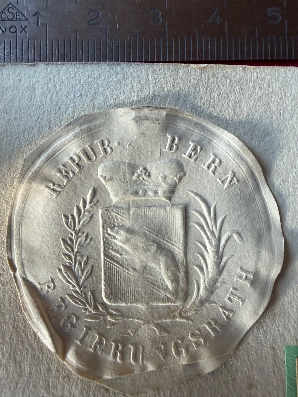 Medaglie: RÉPUBLIQUE BERNE- 2 Cachets Fin 19ème Siècle - Cire & Papier – Usato da LE LIGNON venduto da Katanaion 4