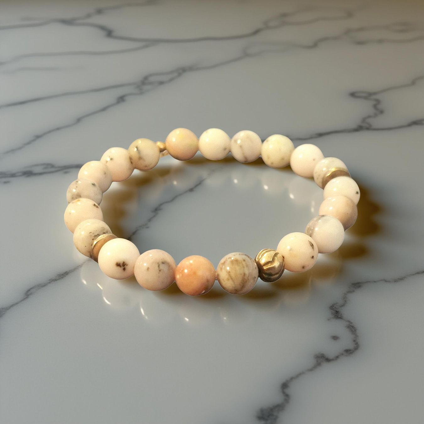 Bracciali & Braccialetti: Armband, rosa Andenopal & Bronze. 19cm. – Nuovo e nell'imballaggio originale da Aarau venduto da Schmuckhoehle_MD 2