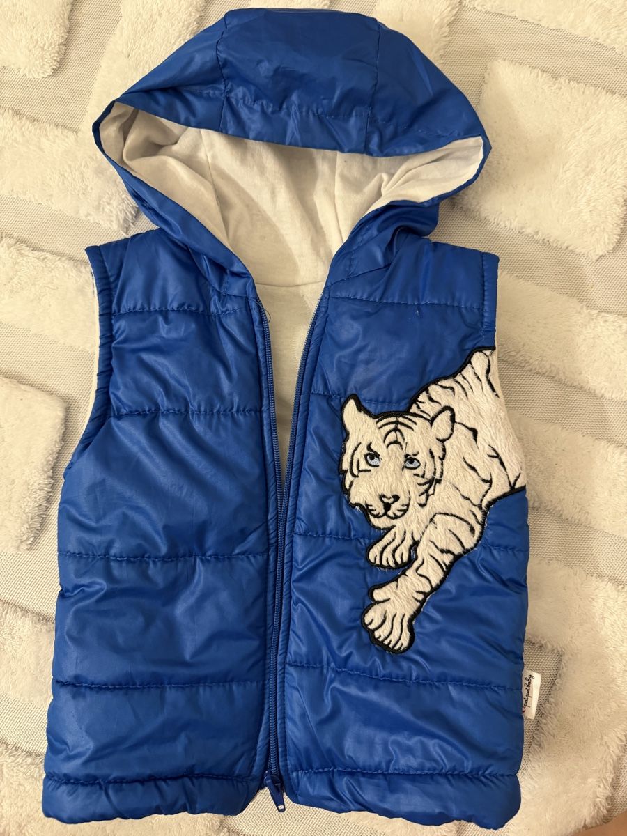 Altro abbigliamento per bambino: Weste Kinder blau Grösse 86/92 Monate mit Tiger – Usato da Füllinsdorf venduto da had_kv5k