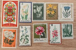 10 bulgarische Blumenbriefmarken timbres Fleur Bulgarie