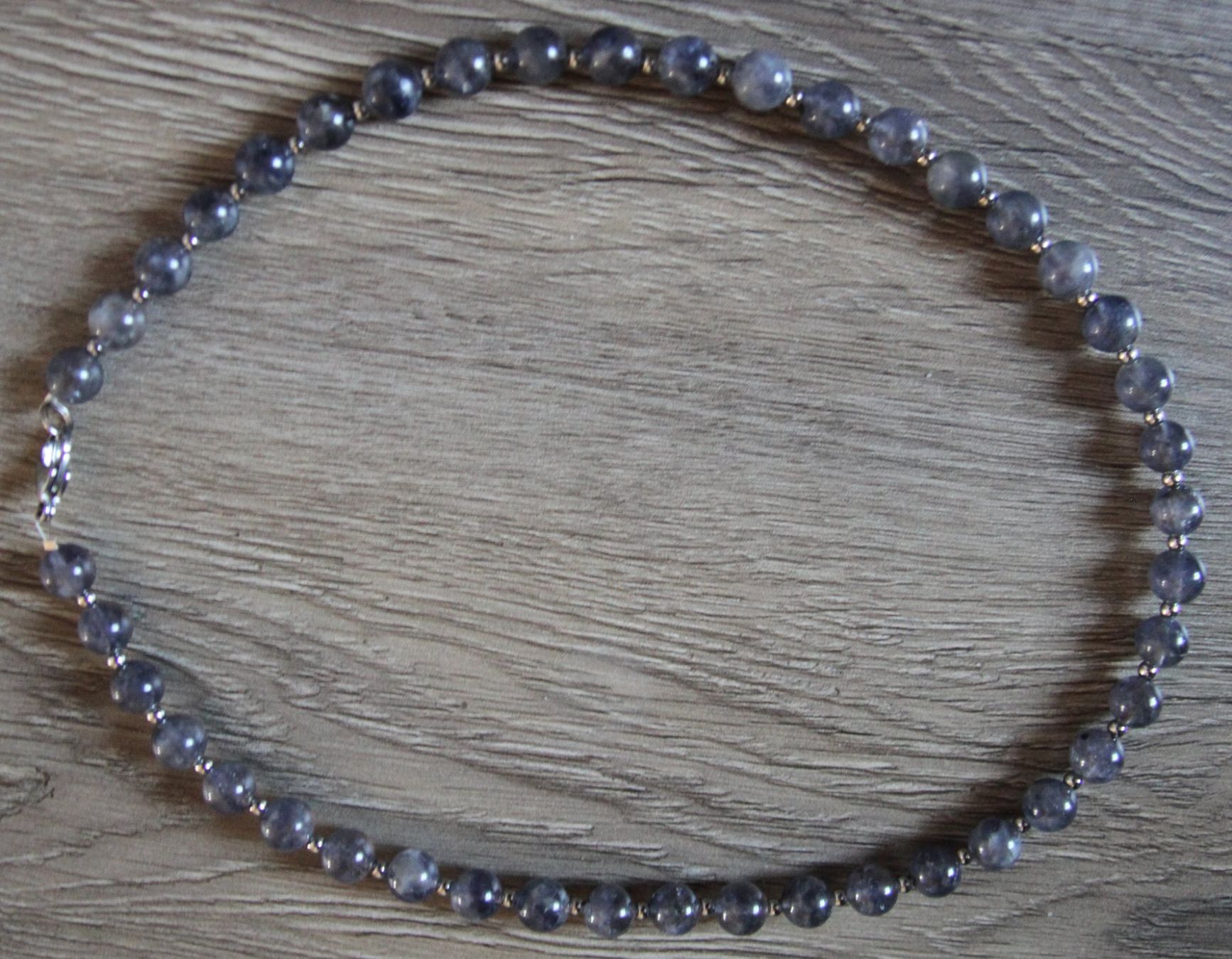 Catenine: NEU: iolith Kette Collier Wassersaphir mit Edelstahl – Nuovo (secondo la descrizione) da Matten b. Interl venduto da Edelsteingalerie 3