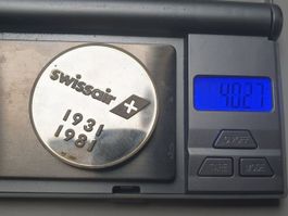 🇨🇭🤍  Swiss Silver: Swissair 1981 *40.27 g .900*