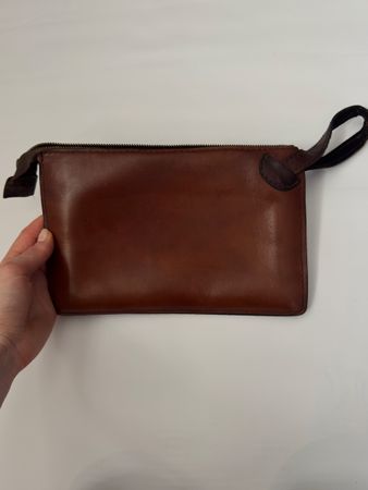 Pochette en cuir véritable – style vintage