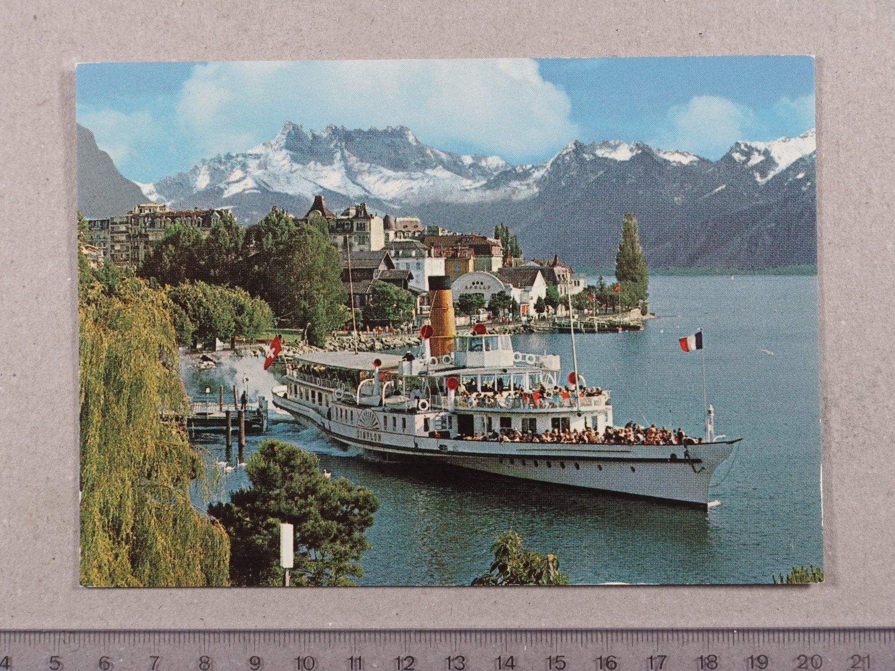 Cartoline postali: Montreux, Schiff, bateau "SIMPLON" – Usato da Lenzburg venduto da fh1