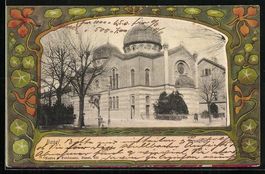 Basel, Blick zur Synagoge im Pflanzen-Pa