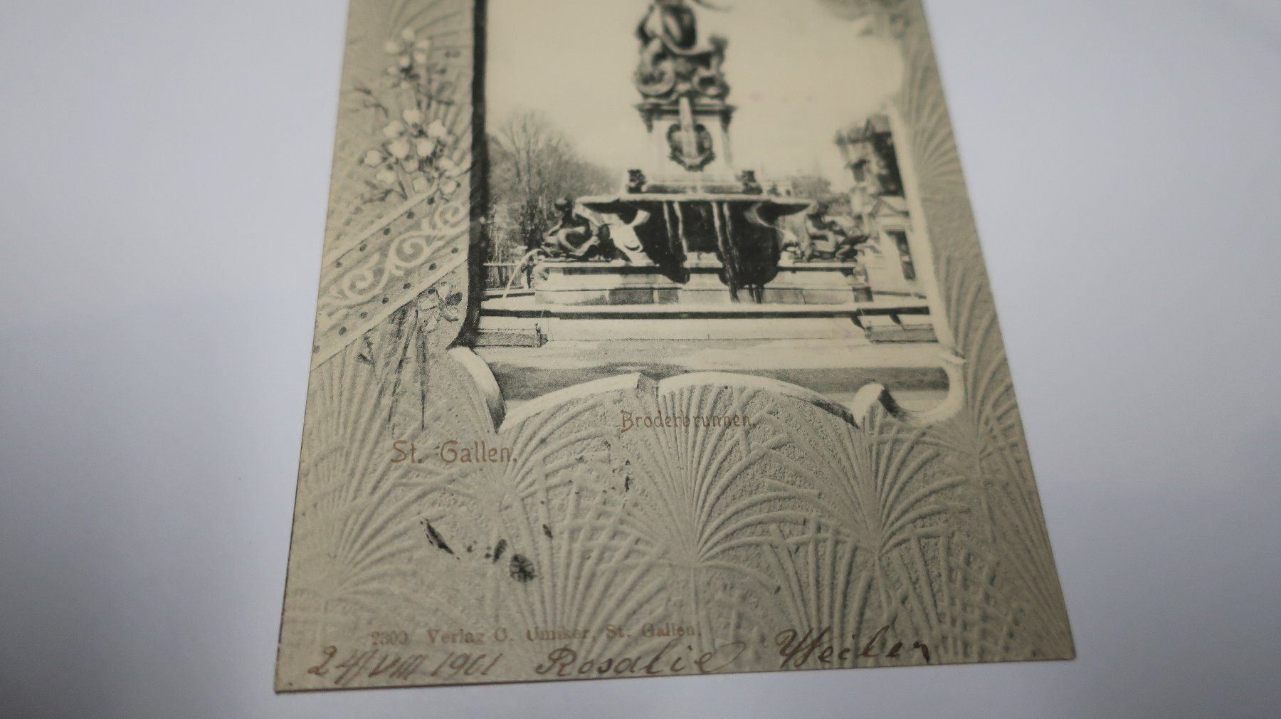 Cartoline postali: St. Gallen Broderbrunnen  1901 – Usato da Cormoret venduto da Pascalll2001 2