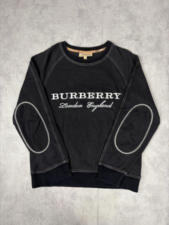 Burberry Sweatshirt Brodé Noir Coudières - Taille M (Coton)