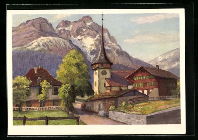 Gsteig Bei Gstaad Kirche Bergpanorama Kaufen Auf Ricardo