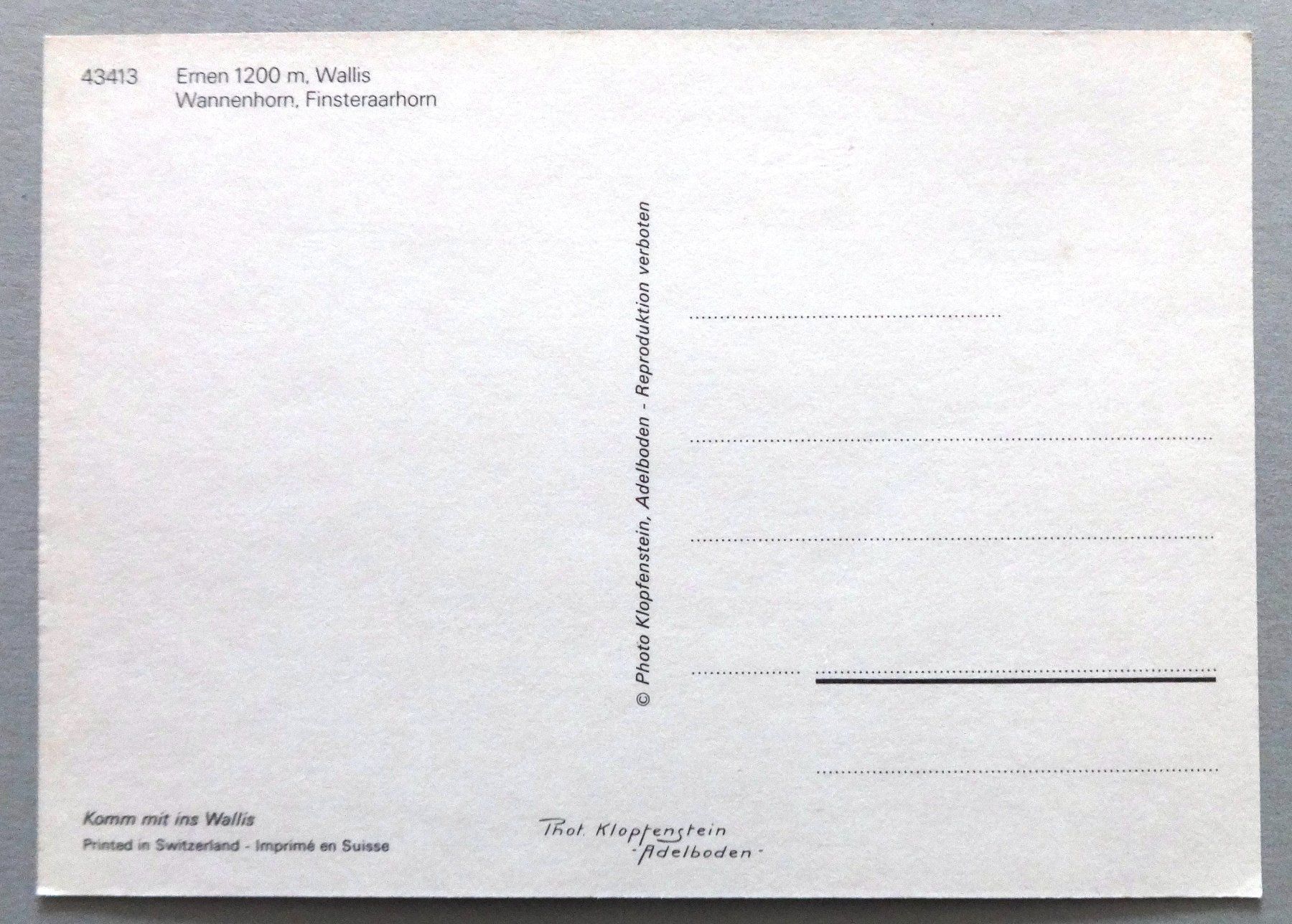 Cartoline postali: Ernen 1200 m – Usato da Fétigny venduto da Billy2miny 1