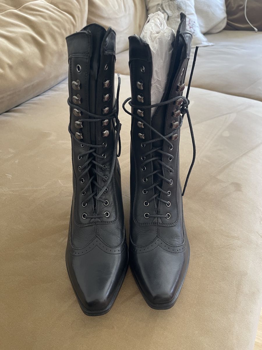 Scarpe da donna: Victorian black leather boots size 36-37 – Nuovo (secondo la descrizione) da Zürich venduto da tal_vm29 1
