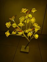 Rosenbäumchen mit Schmetterlingen LED gelb