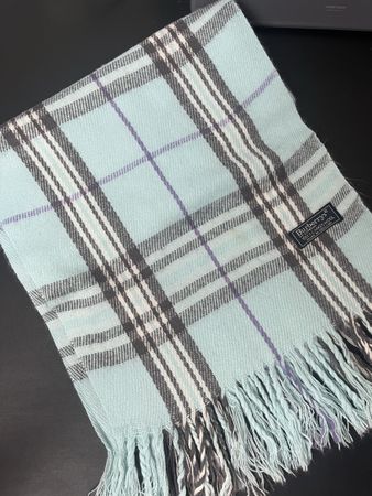Écharpe Burberry Carreaux turquoise Laine