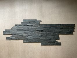 Schiefer Wand Dekorplatten dunkelgrau 15x55mm