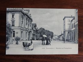 Romanshor - Bahnhof u. Postgebäude !