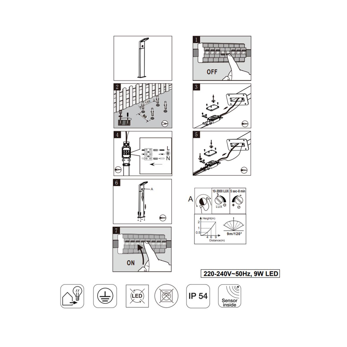 Lampade: LED Aussen Stehleuchte, 100 cm Höhe – Nuovo (secondo la descrizione) da Kreuzlingen venduto da Smart-Light 3