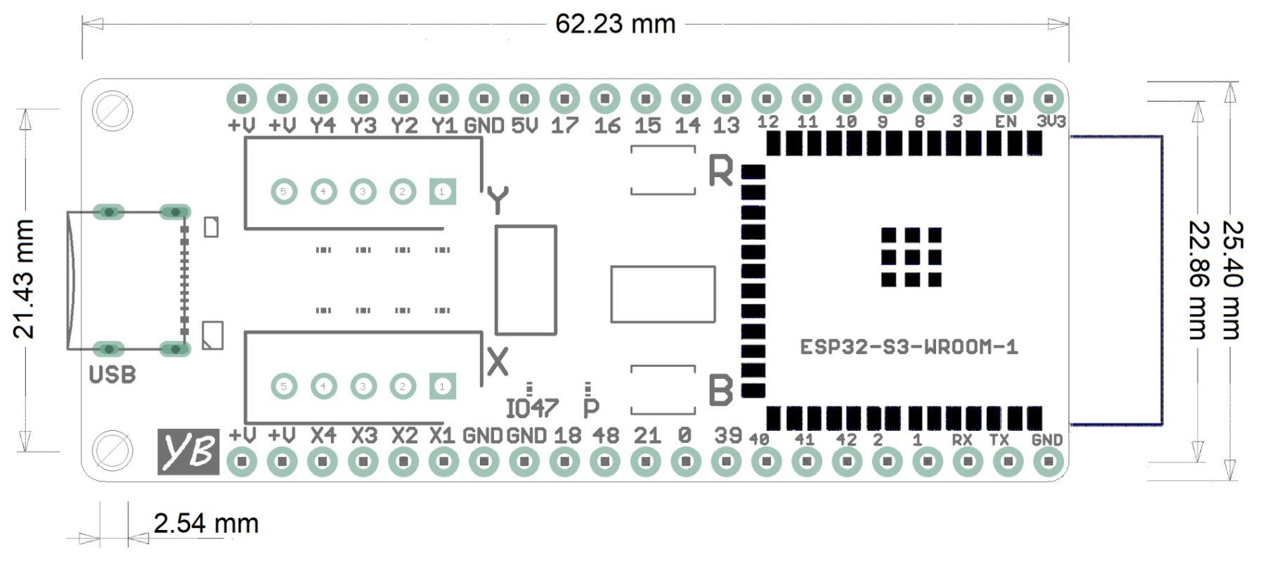 Componenti elettronici: YB-ESP32-S3-DRV DevBoard: 8-Channel Driver IC, PSRAM, USB-C – Nuovo e nell'imballaggio originale da Sursee venduto da allduino 5
