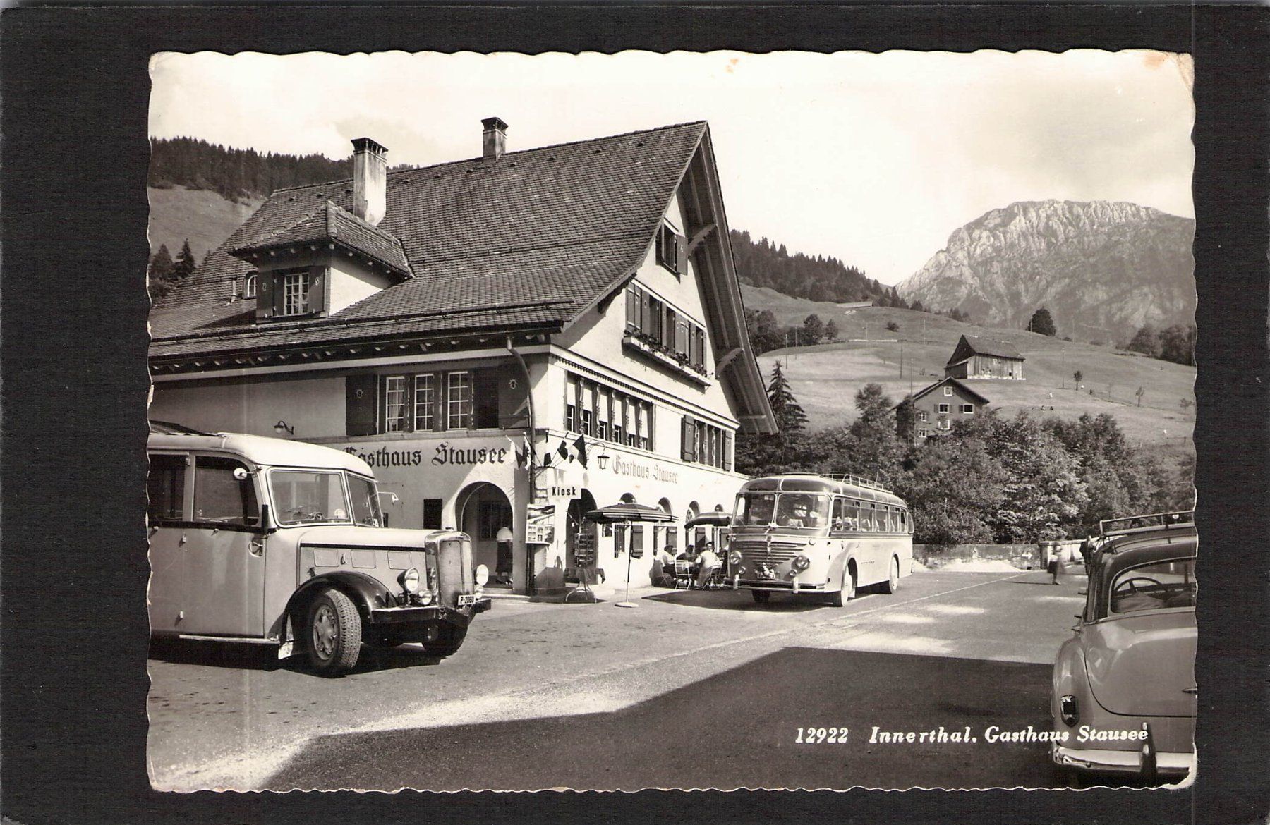 Ansichtskarten: Innerthal SZ , Gasthaus Stausee , Oldtimer Saurer ! – Gebraucht aus Reichenburg von Pipo-67