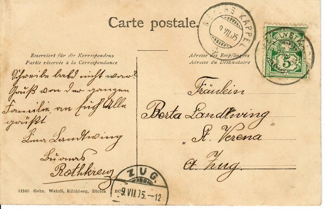Cartoline postali: Rothkreuz 1905 – Usato da Hochdorf venduto da Ziegel-16 1