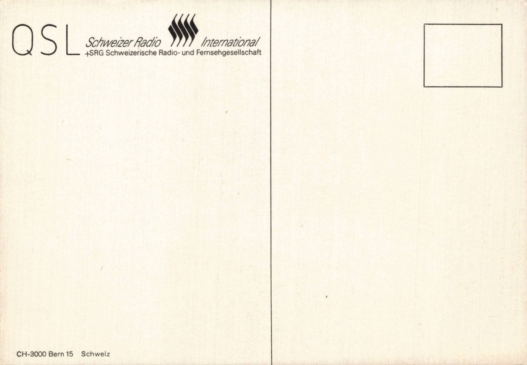 Cartoline postali: Ansichtskarte SRG Schweizer Radio- und Fernsehgesellschaft – Usato da Oberkirch LU venduto da sa_kr 1