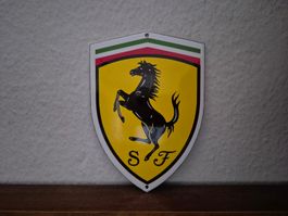 Emailschild Ferrari Wappen Logo Italy Emaille Schild Reklame