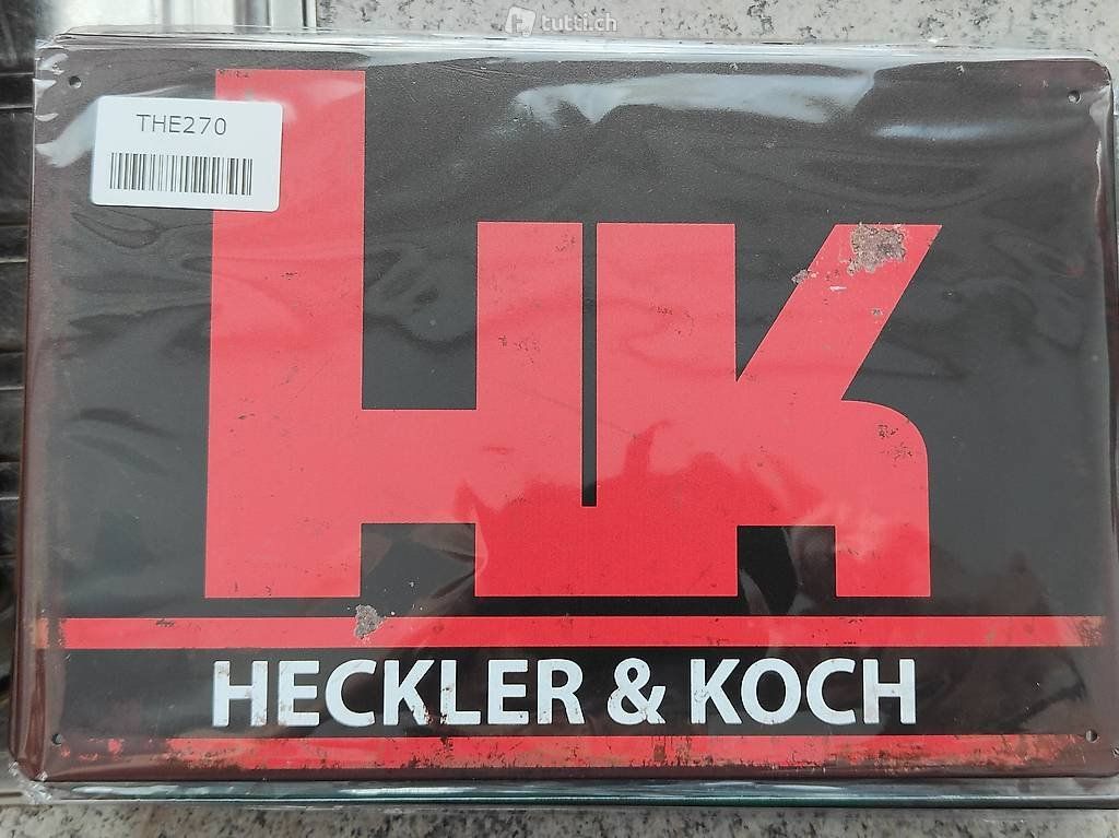 Insegne: Blechschild Heckler & Koch – Nuovo e nell'imballaggio originale da Wangen SZ venduto da Charlie_Firpo