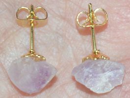 Ohrstecker N-931 – Amethyst – goldig – 1 Paar