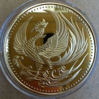 Münze PHÖNIX goldfarben Vogel Erneuerung Auferstehen