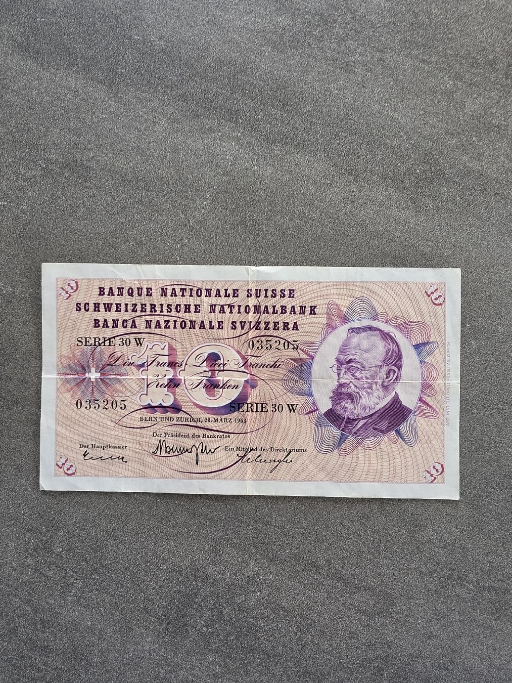 Banconote: 10 Franken Note Serie  Gottfried Keller gebrauchter Zusta – Usato da Oberuzwil venduto da Fundgrube36