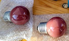 Vintage Falma Glühbirne rot globe E27 25W - 2 Stück