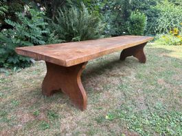 Holzbank massiv Nussbaumhokgefertigt L/B/H ca.198x48x42.5 cm