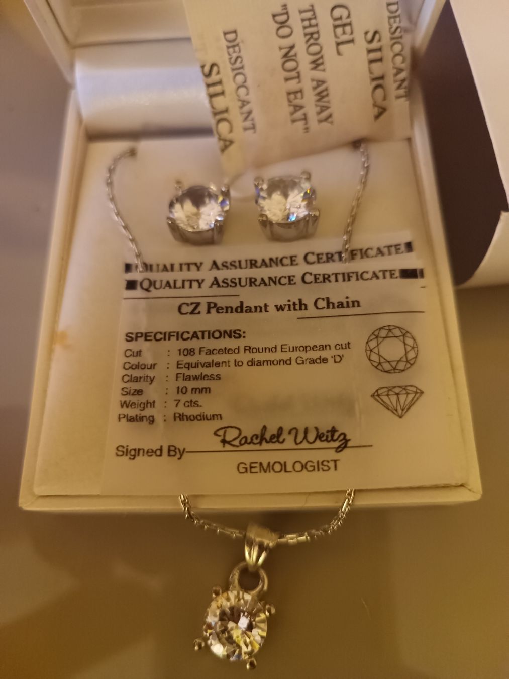 Catenine: Rhodium Halskette mit 2 stk Ohrringe – Nuovo (secondo la descrizione) da Frümsen venduto da Swissline90 3