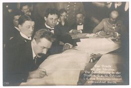 Historische Postkarte: Friedensvertrag von Brest-Litowsk1918