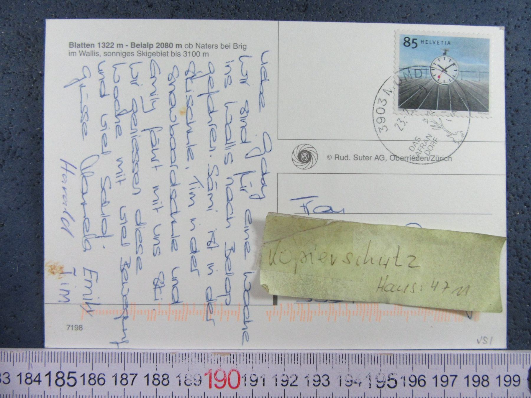 Cartoline postali: BELALP ALETSCH NATERS BLATTEN VS AK SCHNEE – Usato da Ettingen venduto da Hausi4711 1