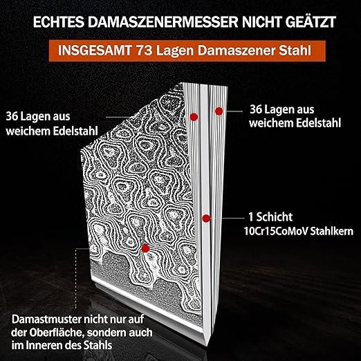 Coltelli da cucina: Kochmesser Santoku Messer Damaskus Edelstahl – Nuovo e nell'imballaggio originale da Oberentfelden venduto da sch_8bt6 4