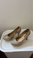 Elegante goldene Glitzer High Heels - Grösse 38, neuwertig!