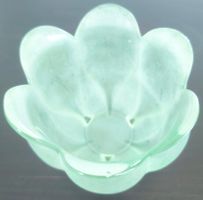Süsse Vintage Glas-Blumenschale, Pastellgrün, Top Zustand!