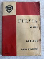 Notice d'entretien Lancia Fulvia berline Français de 1971