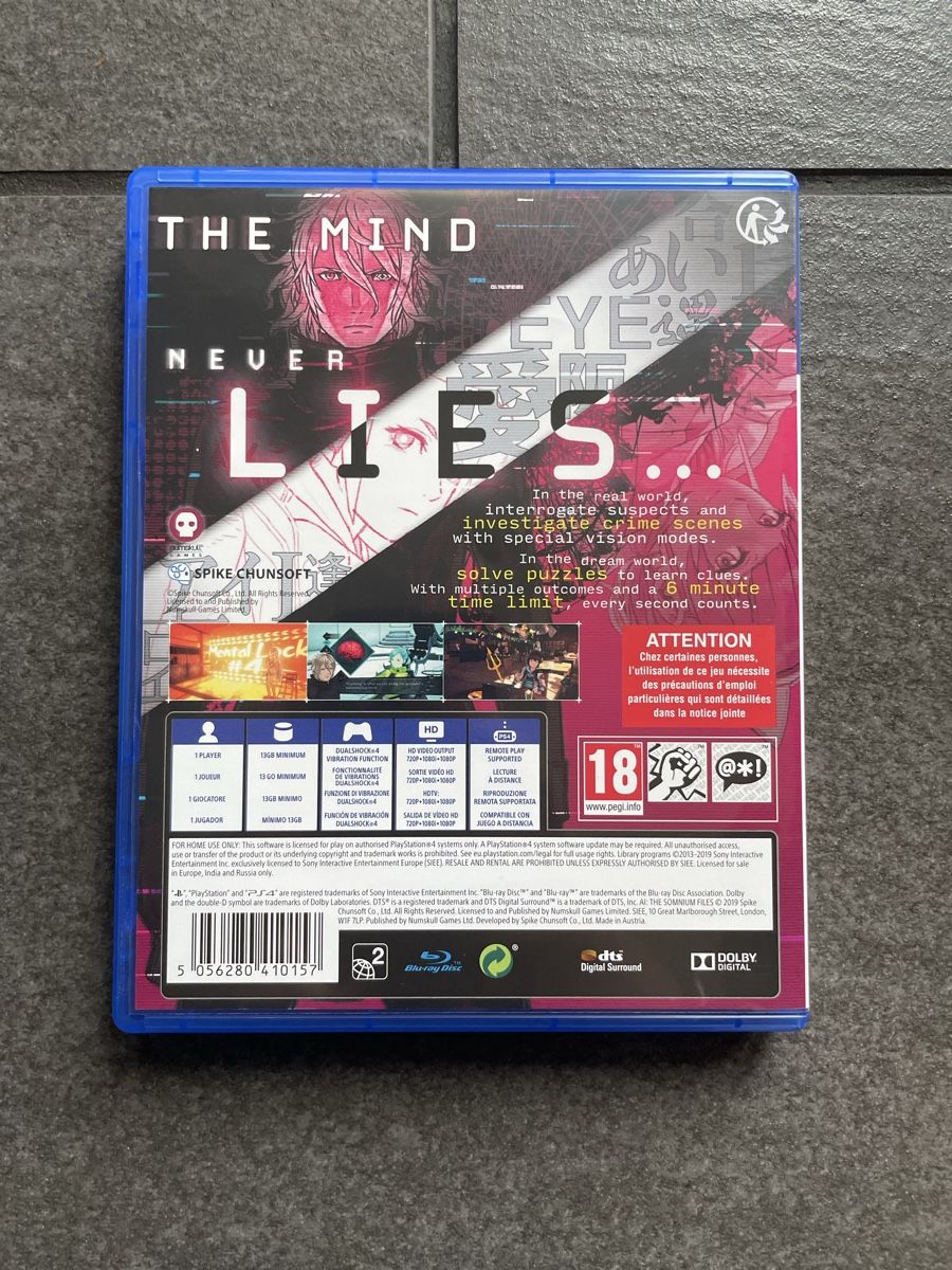 Sony Giochi: AI: The Somnium Files PS4 – Usato da Zürich venduto da cENS0R 1