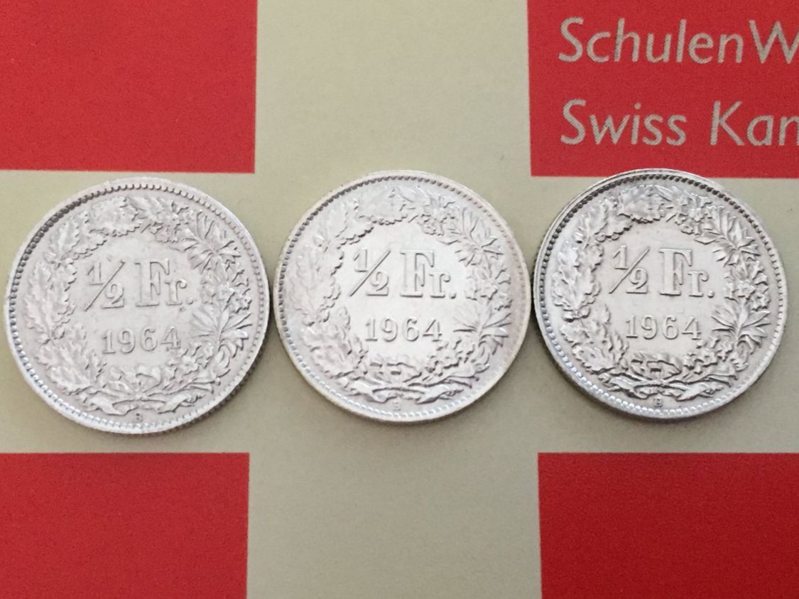 Toutes les monnaies: 1/2 Franken - TRIO 1964 vz – D'occasion à Elsau par herbybay