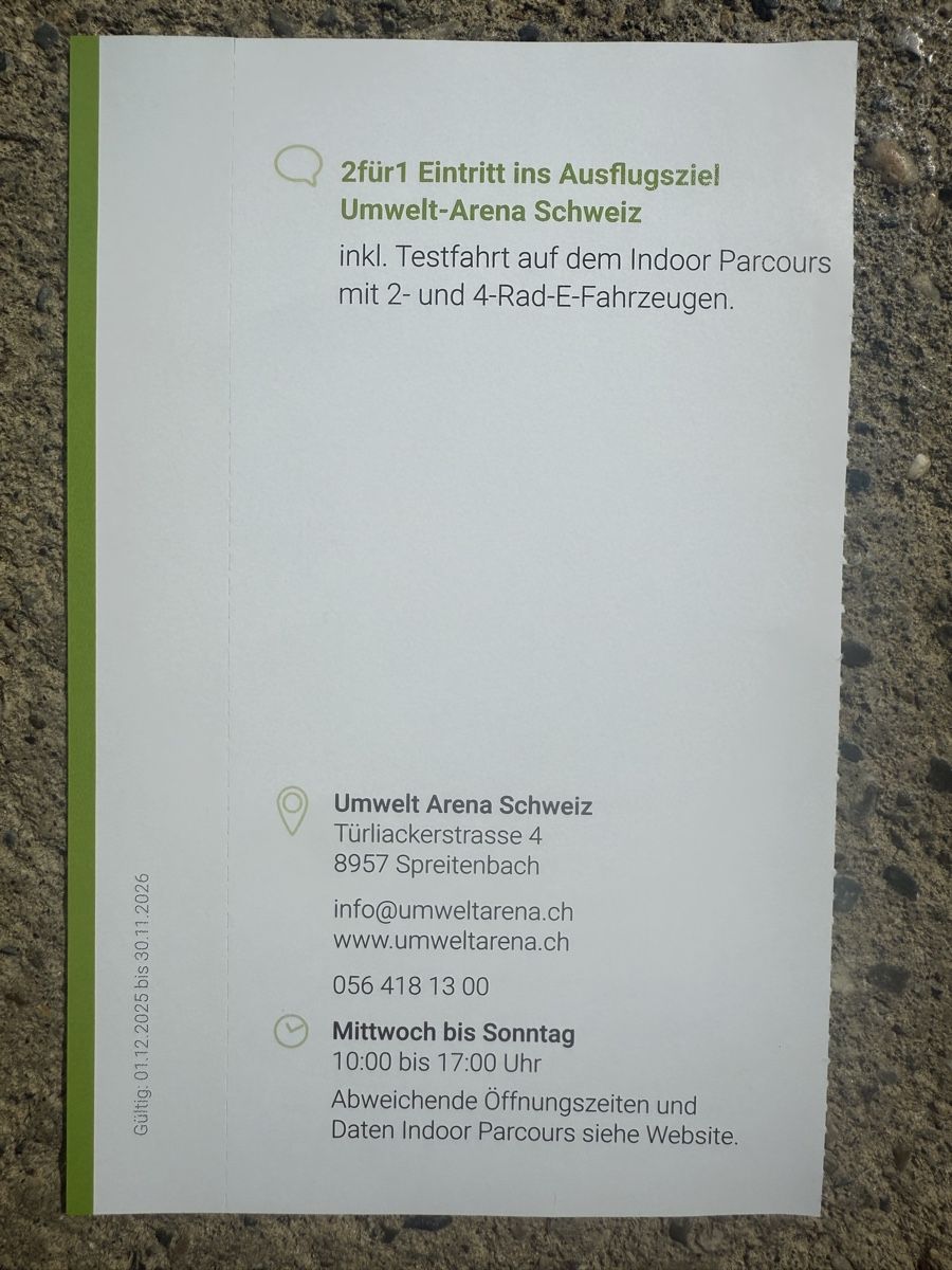 Bons: Umwelt Arena Spreitenbach 2:1 – Neuf (Voir description) à Bözberg par Lilipzl 1