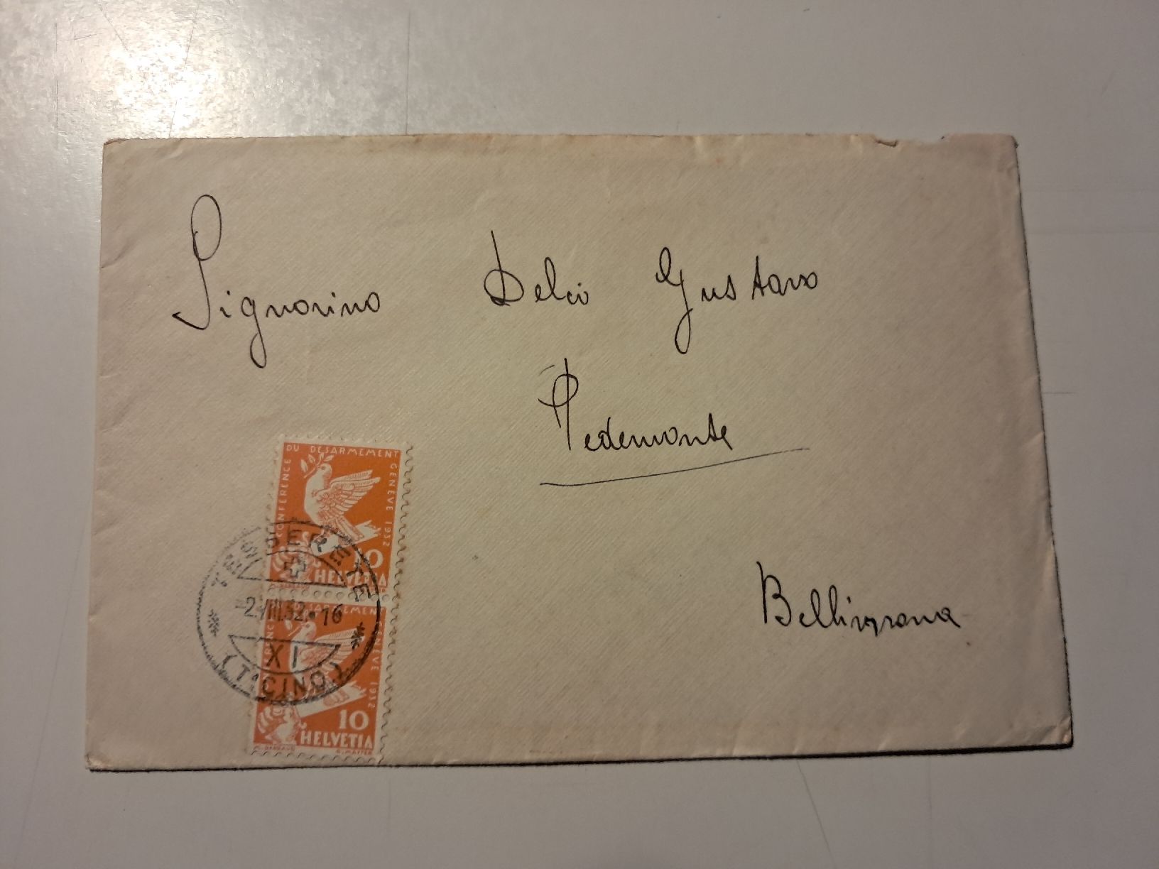 Couverts & Versandtaschen: busta con timbro del 1932 – Gebraucht aus Gorduno von ema_7yhp