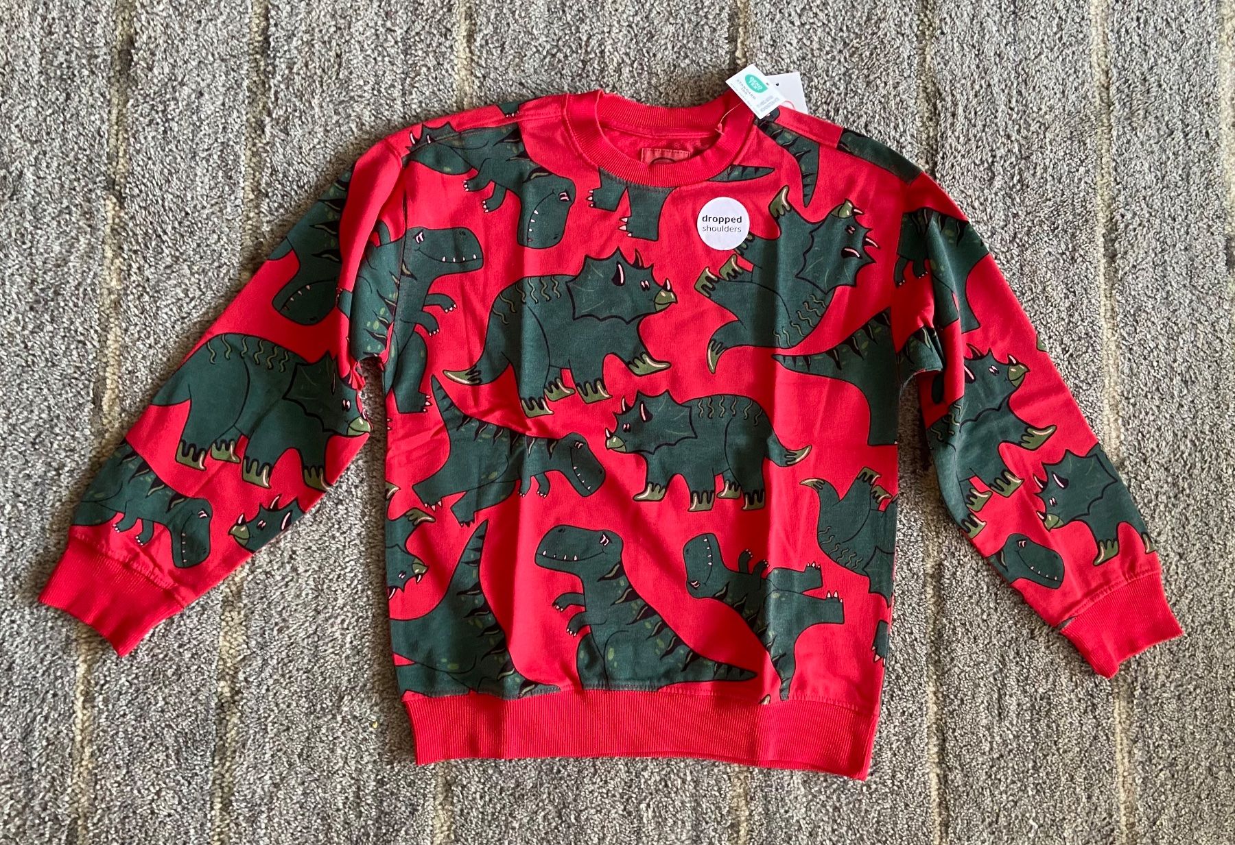 Pulls et sweat-shirts: Neuer Pullover DINO, 128cm, Baumwolle, BRIEF – Neuf avec emballage d'origine à Bassersdorf par och_928l