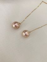 10mm Perlen Ohrringe/Echte 18k Gold
