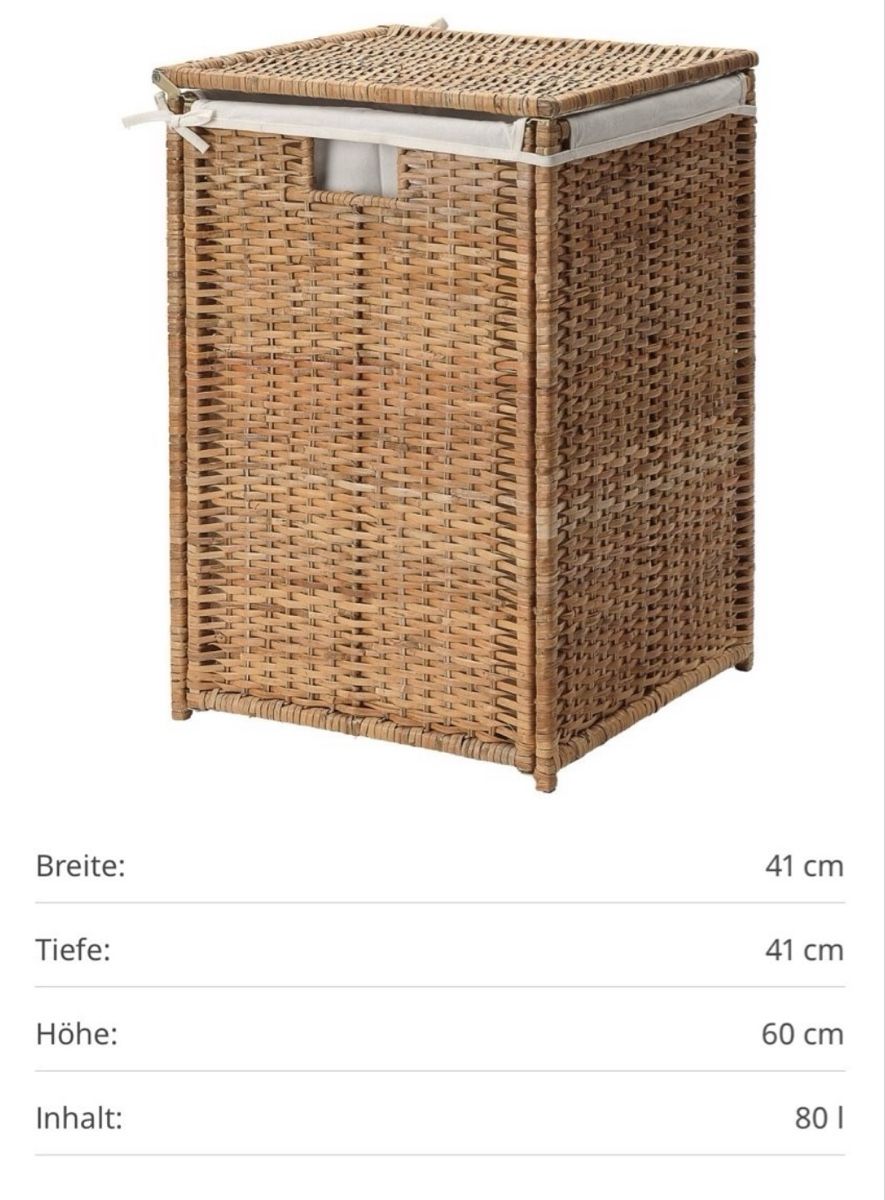 Ikea Cesti per biancheria: IKEA BRANÄS Wäschekorb Rattan – Usato da Zürich venduto da Maximus_25 3