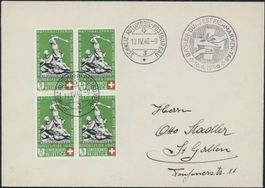 1940 - Pro Patria - Viererblock - Brief - Automobilpostbüro